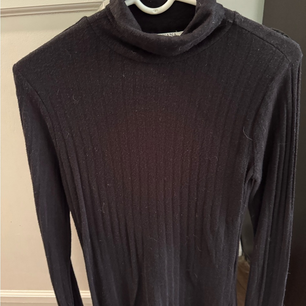 Zenana Outfitters Black Ribbed Turtleneck Sweater